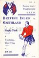 Southland v British Isles 1950 rugby  Programme